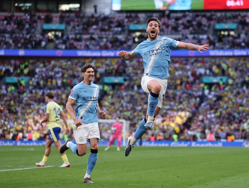 Nico Gonzalez celebrates scoring City's winning goal (Getty)