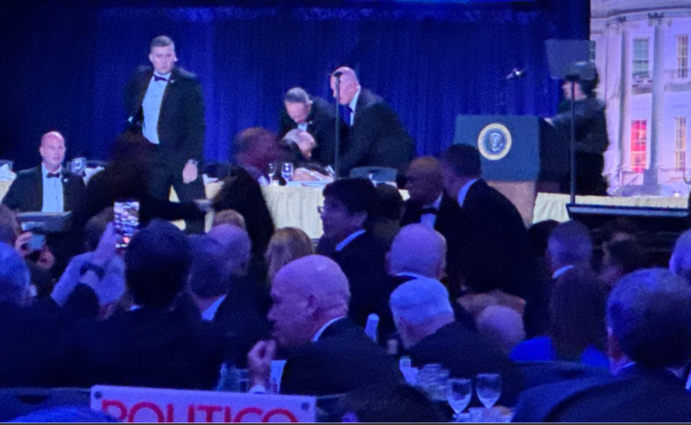 Secret Service agents quickly ushered the 79-year-old president, who has been subject to several assassination attempts, away from the scene (Getty)