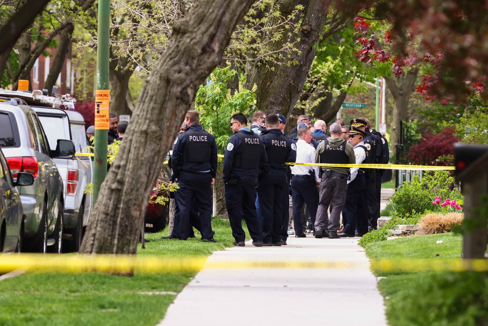 The shooting took place at Endeavor Health Swedish Hospital in Chicago at around 10:50 a.m (Anthony Vazquez/Chicago Sun-Times via AP)