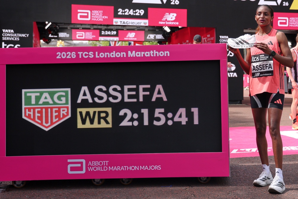 Tigst Assefa lowered her women-only record (AP)
