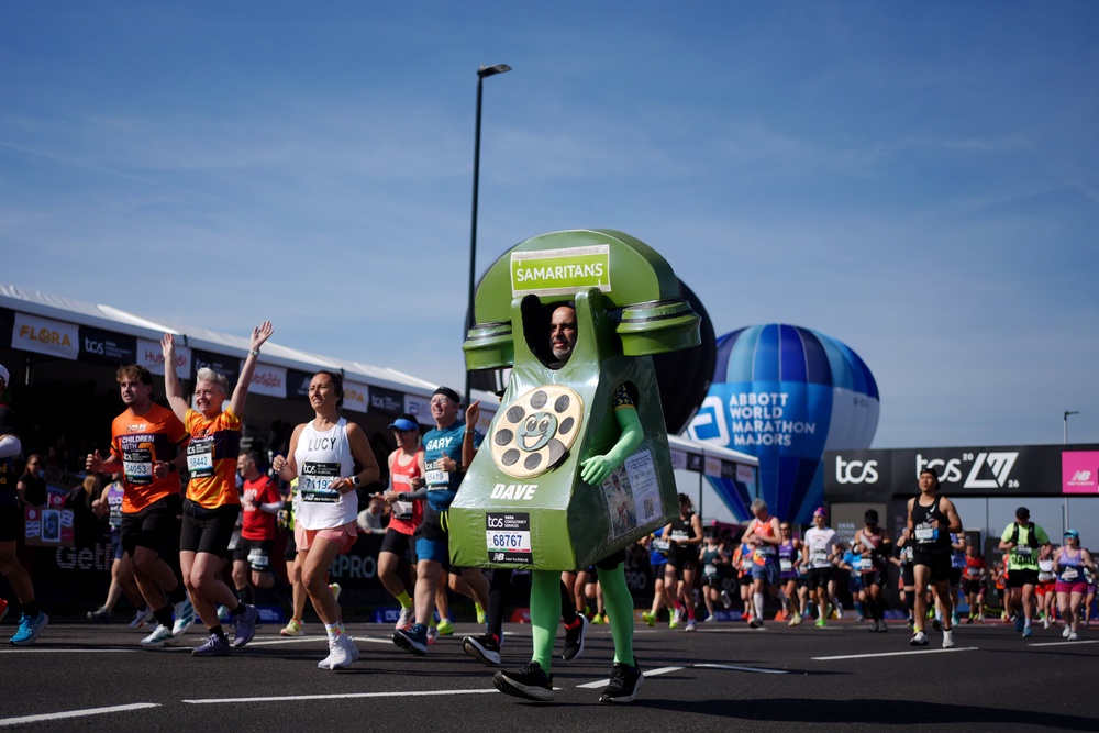 A giant telephone raised awareness of the Samaritans lifeline service (Ben Whitely/PA) (PA Wire)