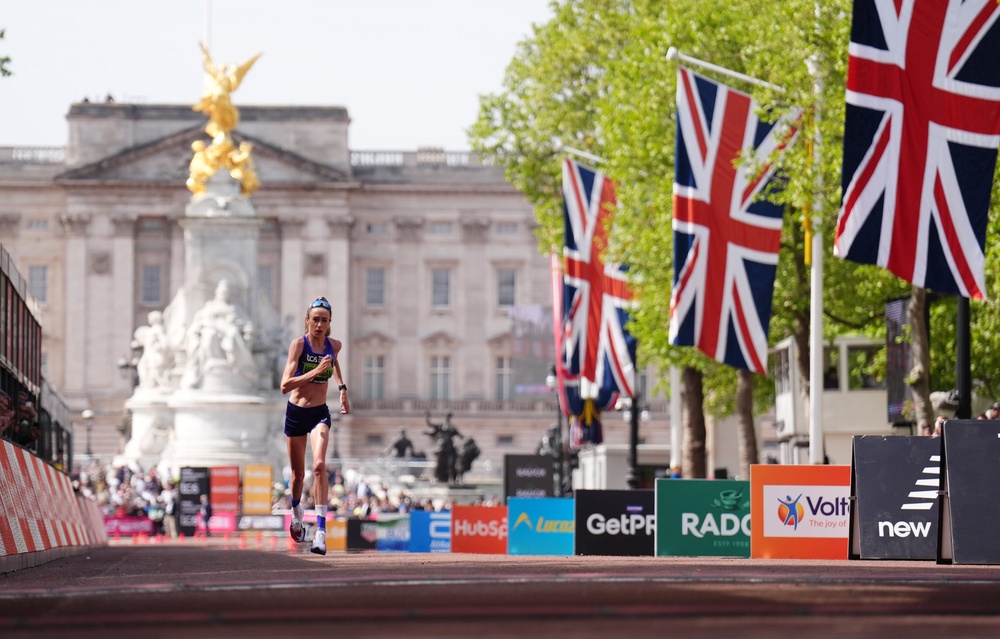 Eilish McColgan was the fastest British woman, finishing seventh in front of Buckingham Palace in two hours, 24 minutes and 51 seconds (John Walton/PA) (PA Wire)