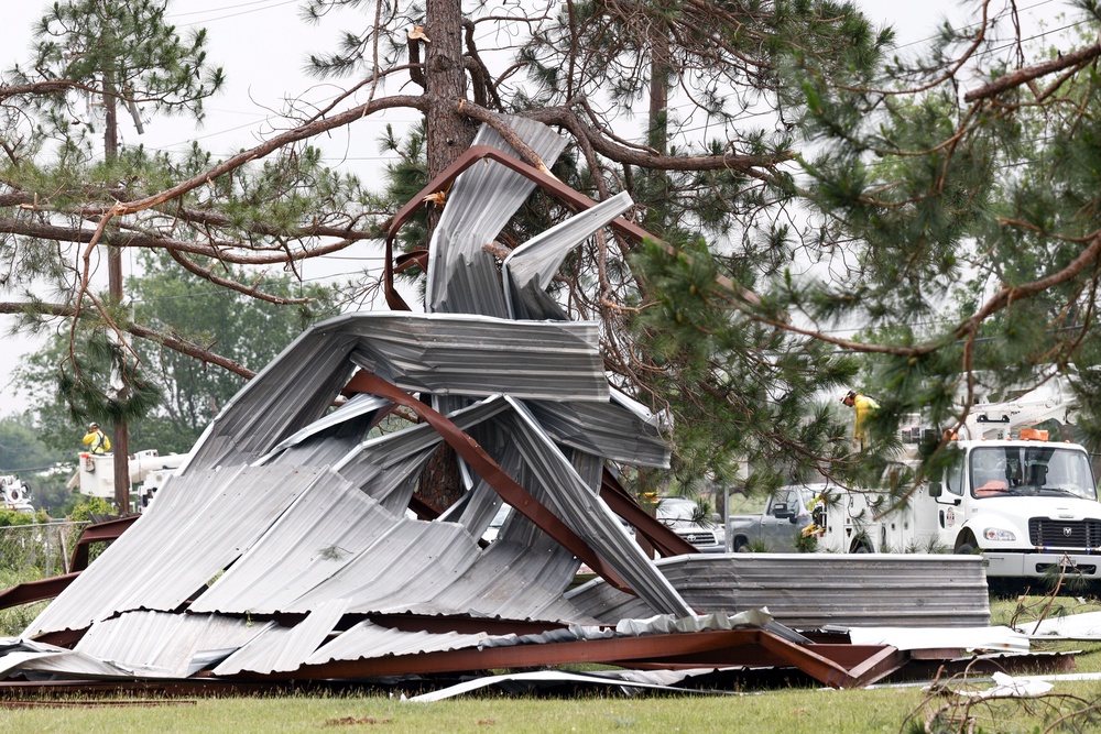 The destructive storm also impacted Springtown, where Parker County Assistant Fire Chief David Pruitt confirmed a second fatality occurred just south of the city limits (Elías Valverde II/The Dallas Morning News via AP)