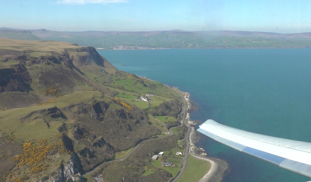 The view from the inside an RAF Poseidon aircraft over the skies of Northern Ireland (Rebecca Black/PA)