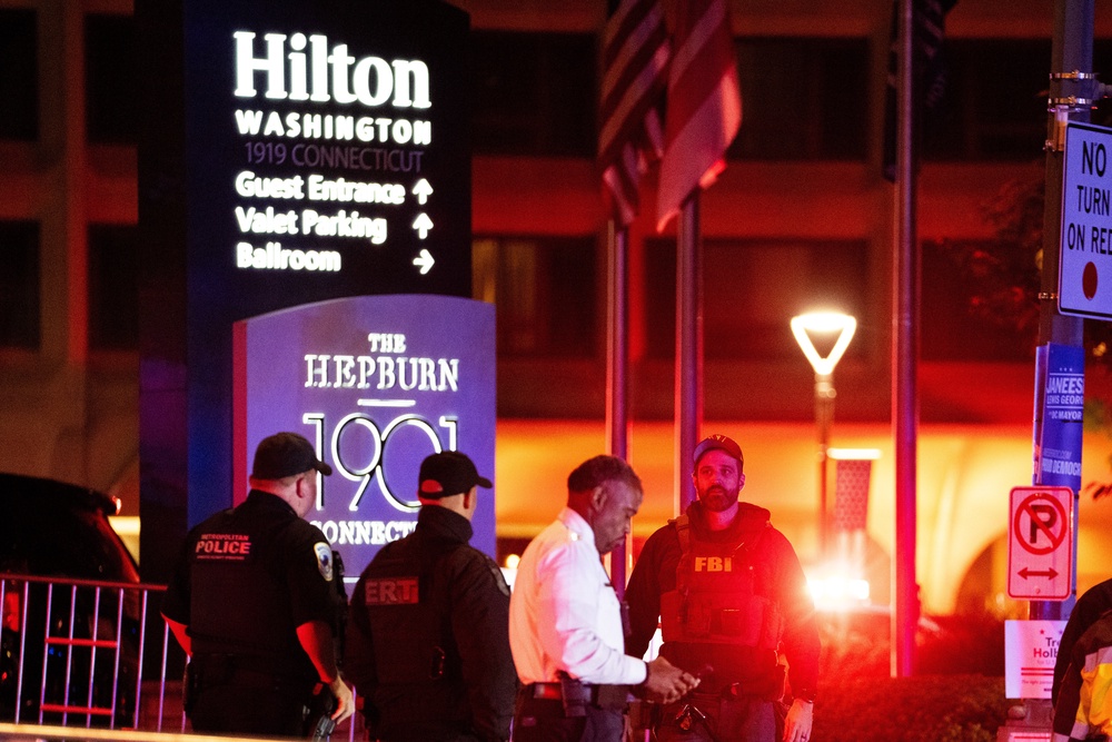 The authorities believe the attack was directed at Mr Trump and other senior government figures (Allison Robbert/AP) (AP)