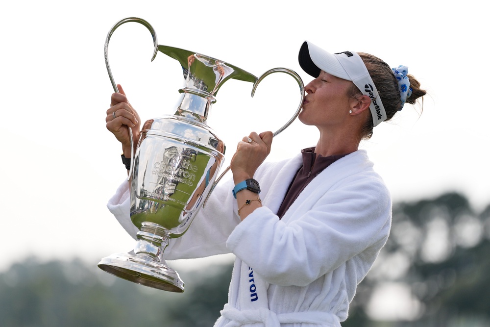 Nelly Korda with her Chevron Championship title (AP)