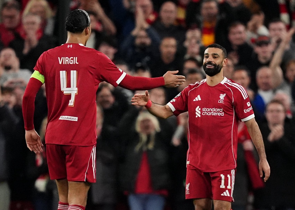 Virgil van Dijk says Mohamed Salah (right) will get the send-off he deserves (Martin Rickett/PA). (PA Wire)
