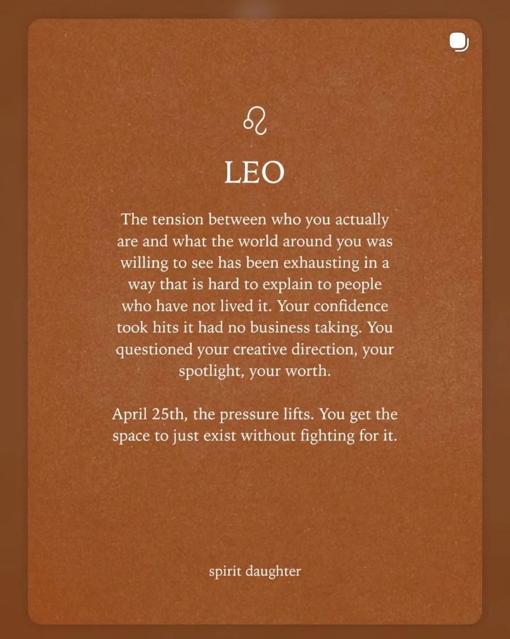 Meghan’s other post spoke about the ‘tension’ between who the Leo star sign is truly and what everyone else is ‘willing to perceive’ (Instagram)