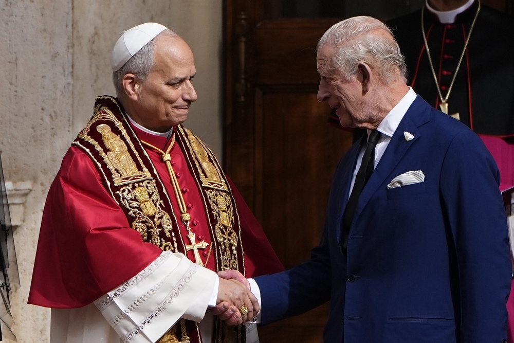 The King and Pope Leo prayed together in October in the Vatican (Aaron Chown/PA) (PA Wire)