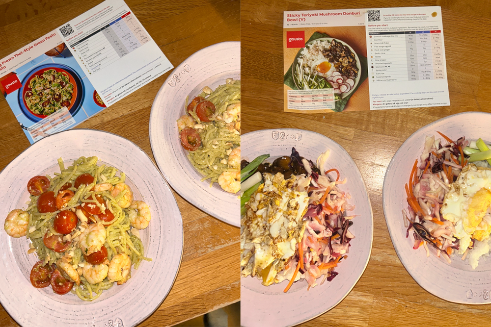 One of my favourite Gousto dishes was the king prawn thai-style green pesto pasta (Daisy Lester/The Independent)