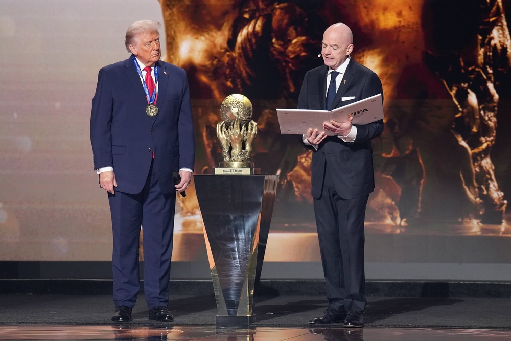 Trump was awarded the Fifa Peace Prize in December (Getty)