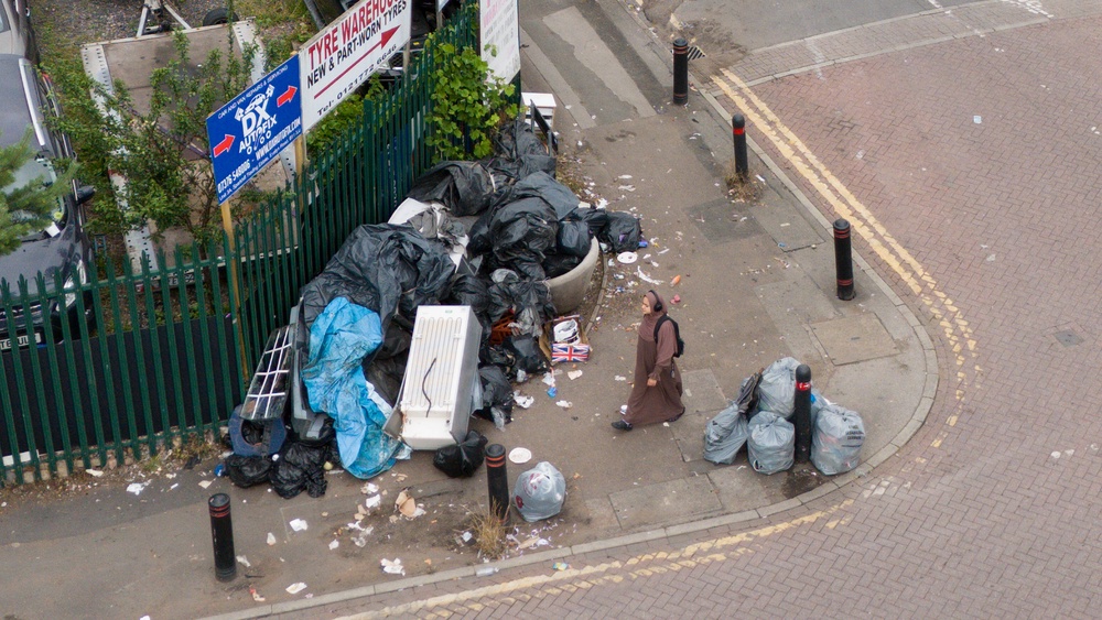 Uncollected refuse bags in the Sparkhill area of Birmingham last year (PA) (PA Archive)