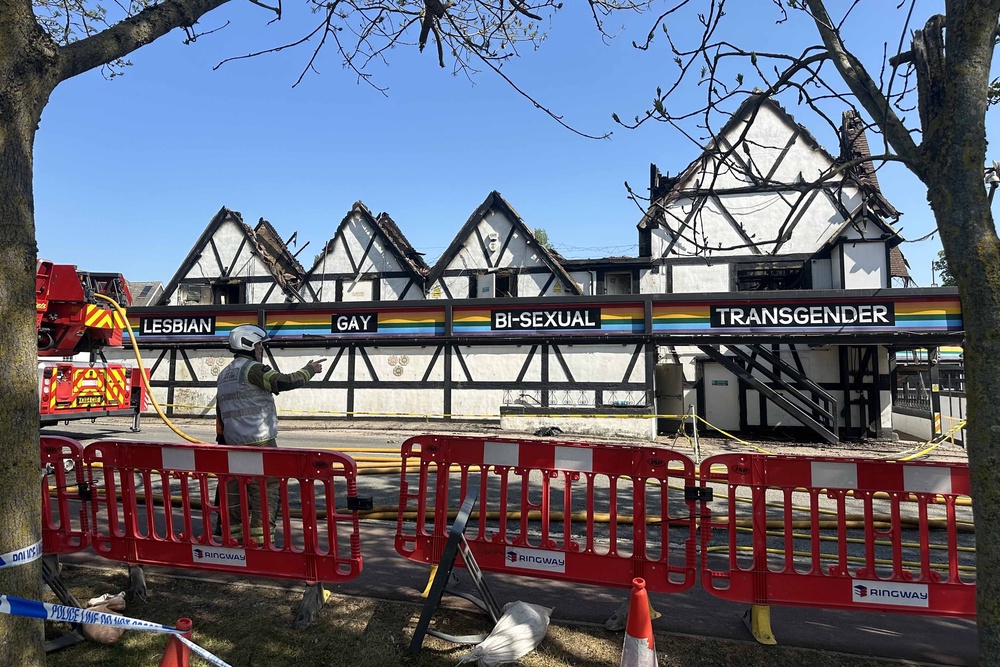 Emergency services outside the Pink Punters (Alexandra Snow/PA)