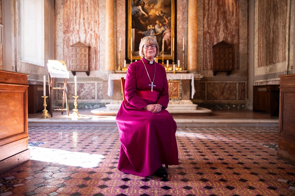 Dame Sarah Mullally declined to share her feelings on the widely-criticised and since-deleted image Mr Trump had shared online which many saw as him portraying himself as Jesus (PA)