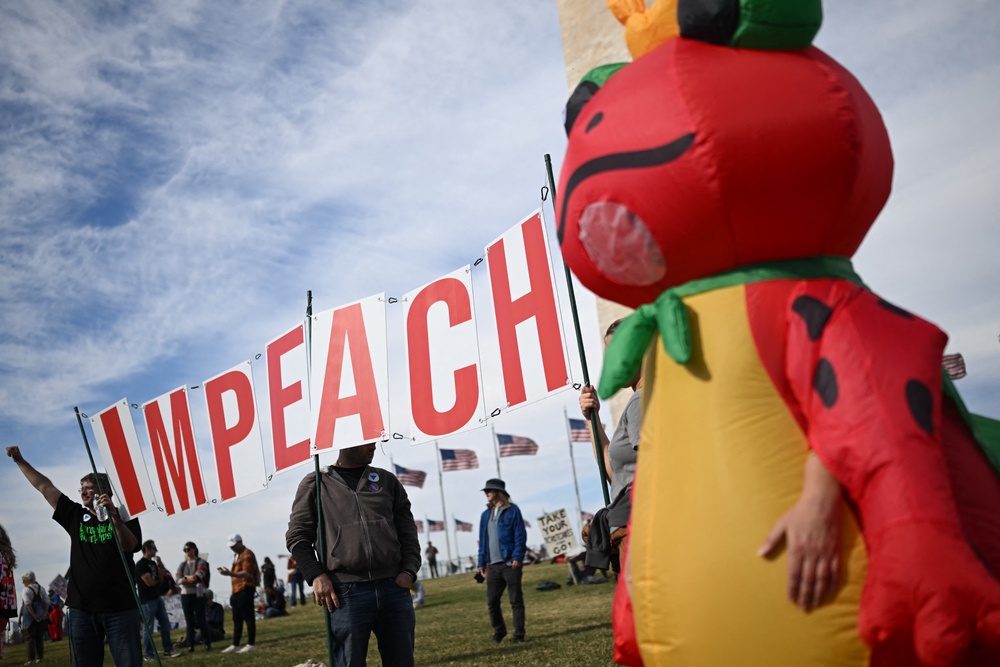 The president has already faced and survived two separate impeachment attempts, both of which occurred following events in his first term (AFP/Getty)