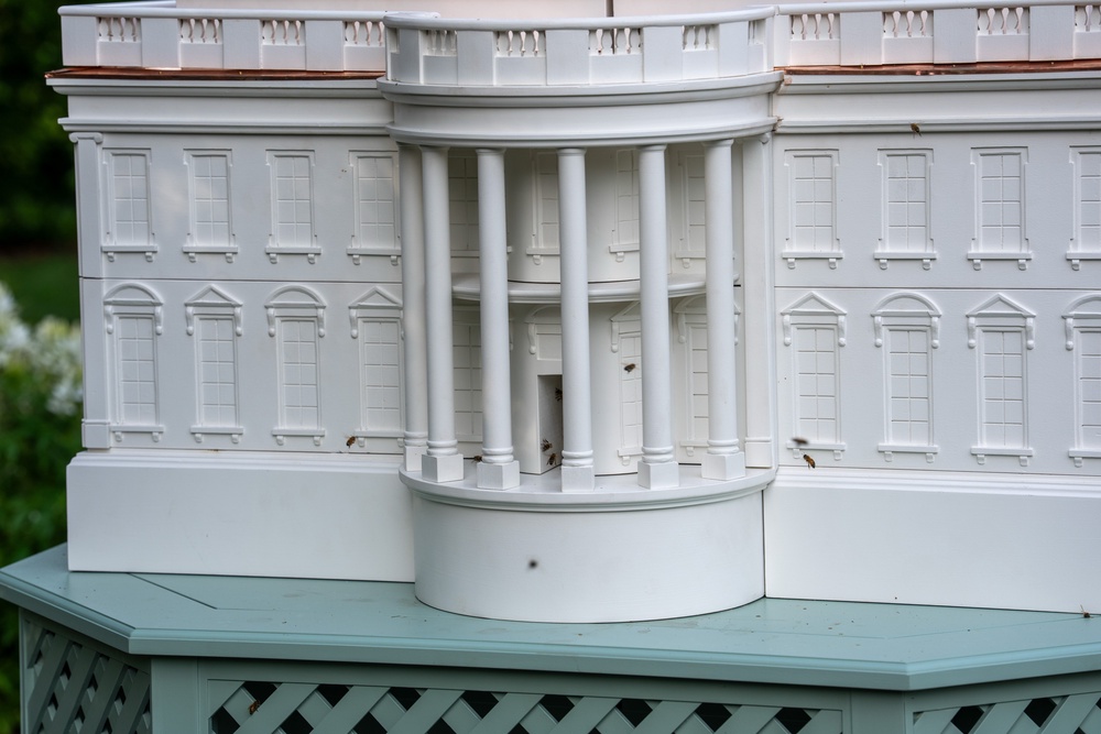 First Lady Melania Trump unveiled a new beehive in the vegetable garden on the White House South Lawn last Friday in Washington, D.C. (Getty)