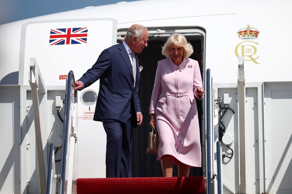 Charles and Camilla arrive at Joint Base Andrews, Maryland, near Washington DC (Henry Nicholls/PA) (PA Wire)