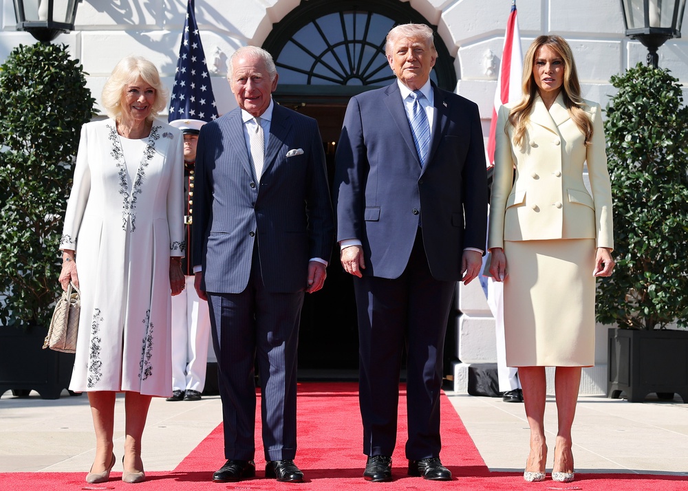 President Trump and the first lady greeted King Charles and Queen Camilla on Monday (PA Wire)