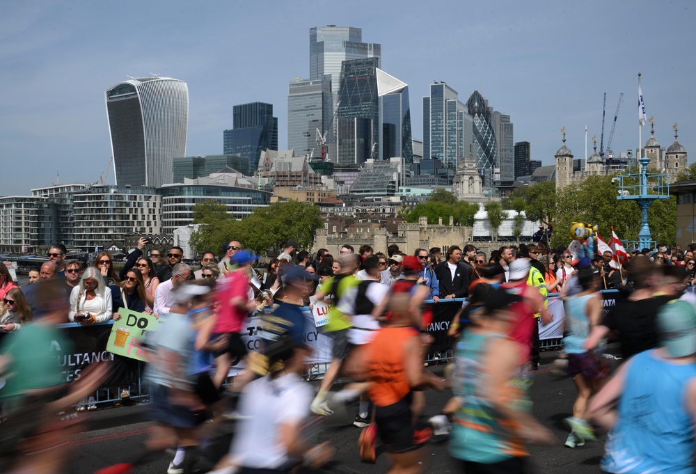 59,000 runners took part in the London Marathon, raising more than £100m for charity (Getty Images)