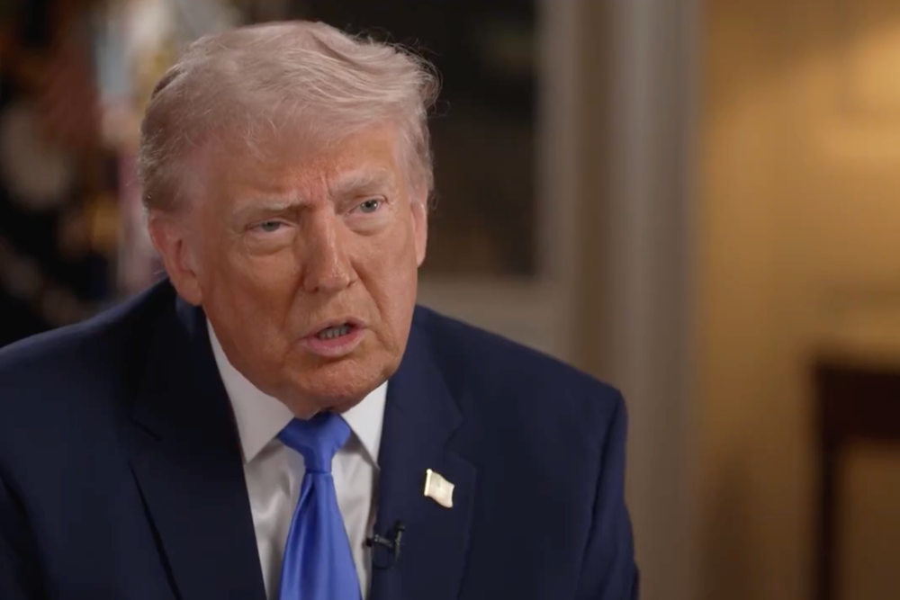 Trump speaking to CBS News after a shooting incident in Washington (60 Minutes, CBS)