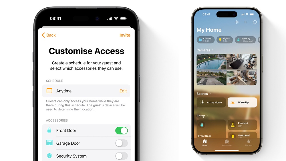 The Home app lets you control compatible security cameras, door locks and other home security devices (Apple)