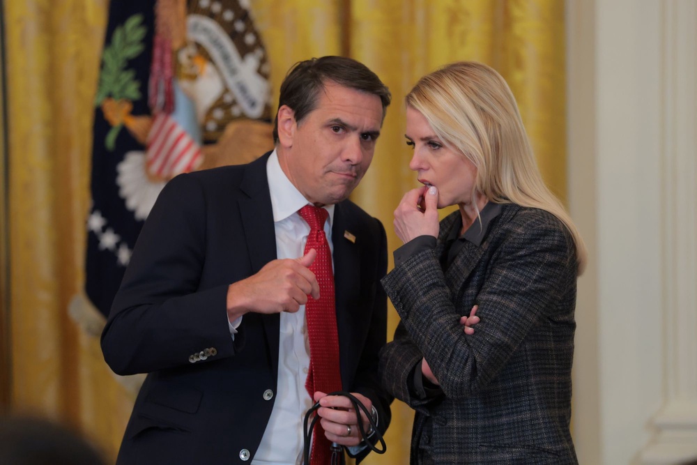 Now-former Attorney General Pam Bondi is accused of pushing responsibility for the DOJ’s Epstein investigation on her now-successor Todd Blanche (Getty)