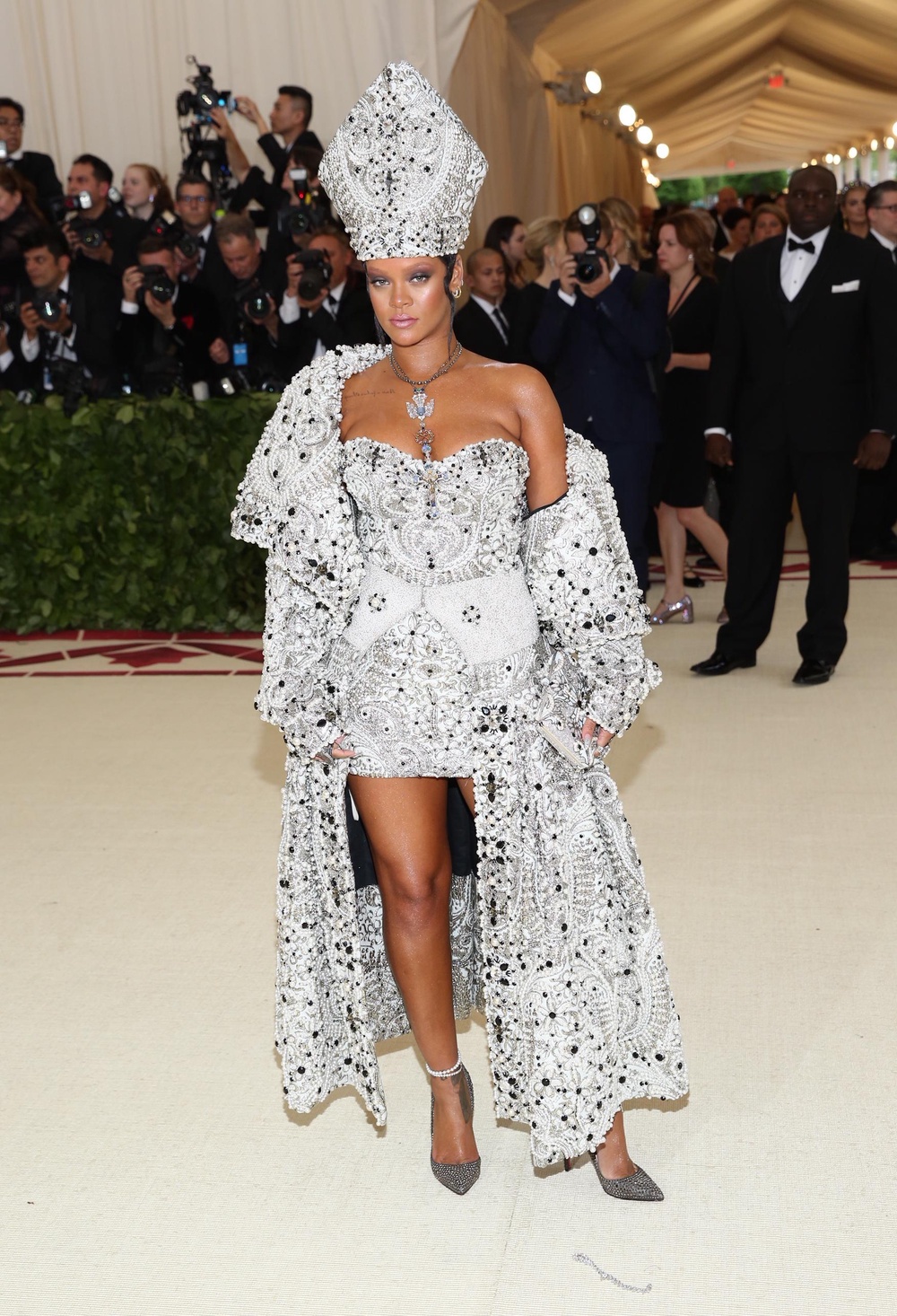 Rihanna on the 2018 Met Gala carpet (Alamy/PA)