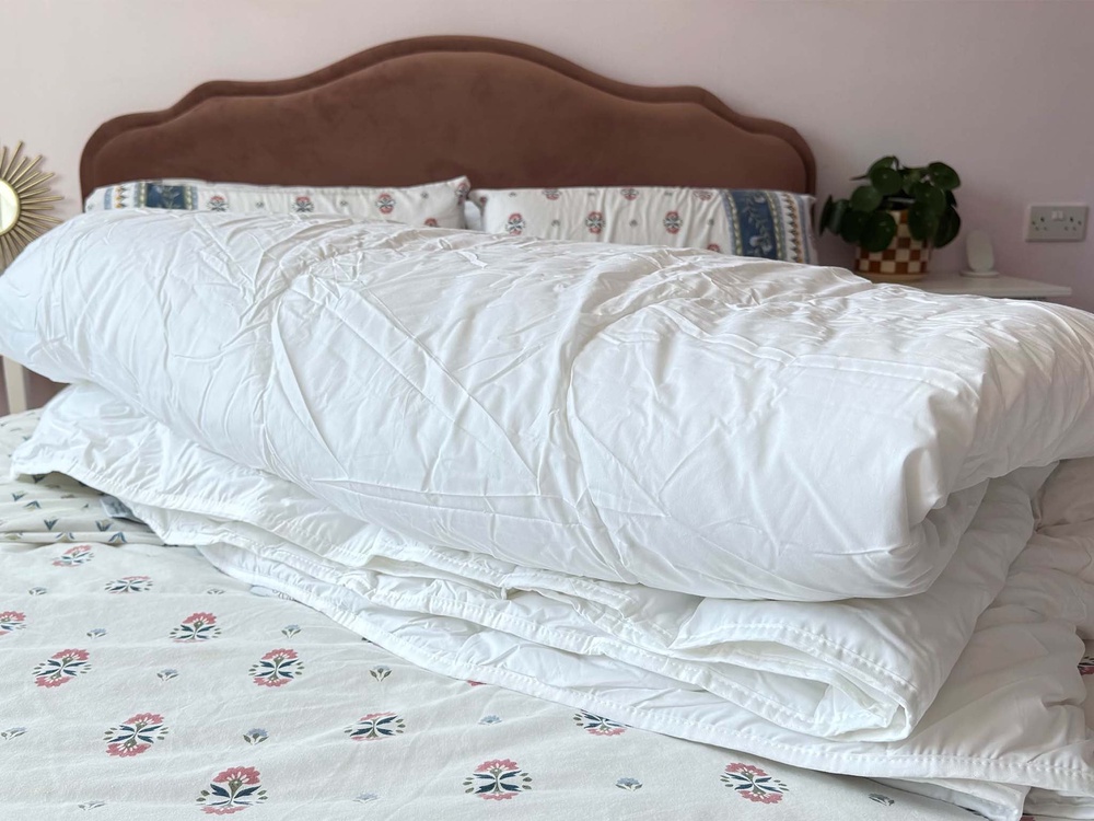 The duvet is made up of two layers, which you can separate for summer or join together during cooler months (Sarah Jones/The Independent)