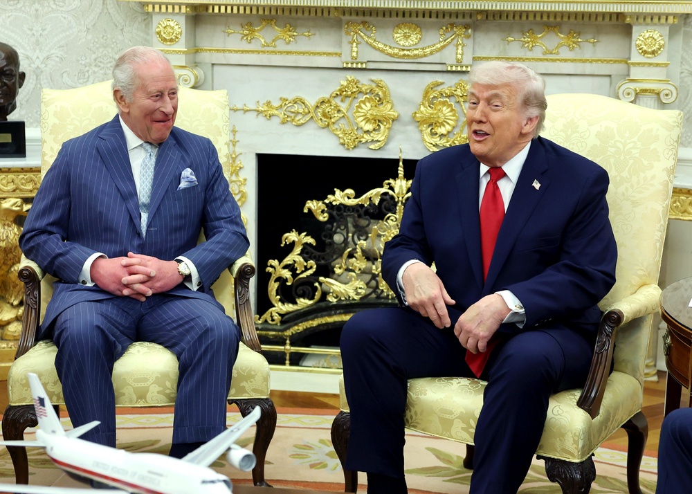 President Donald Trump and King Charles III exchanged gifts during their meeting Tuesday at the White House (PA)