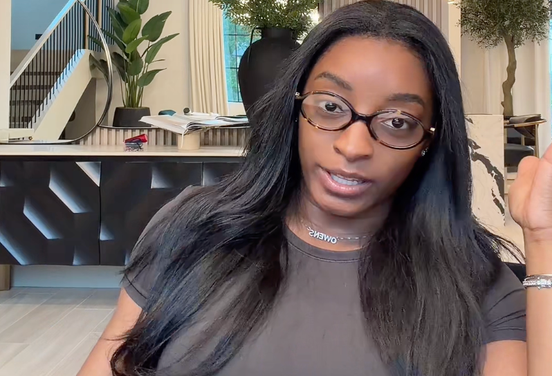 Biles joked that she will be ‘staying inside for the foreseeable future’ (Simone Biles/TikTok)