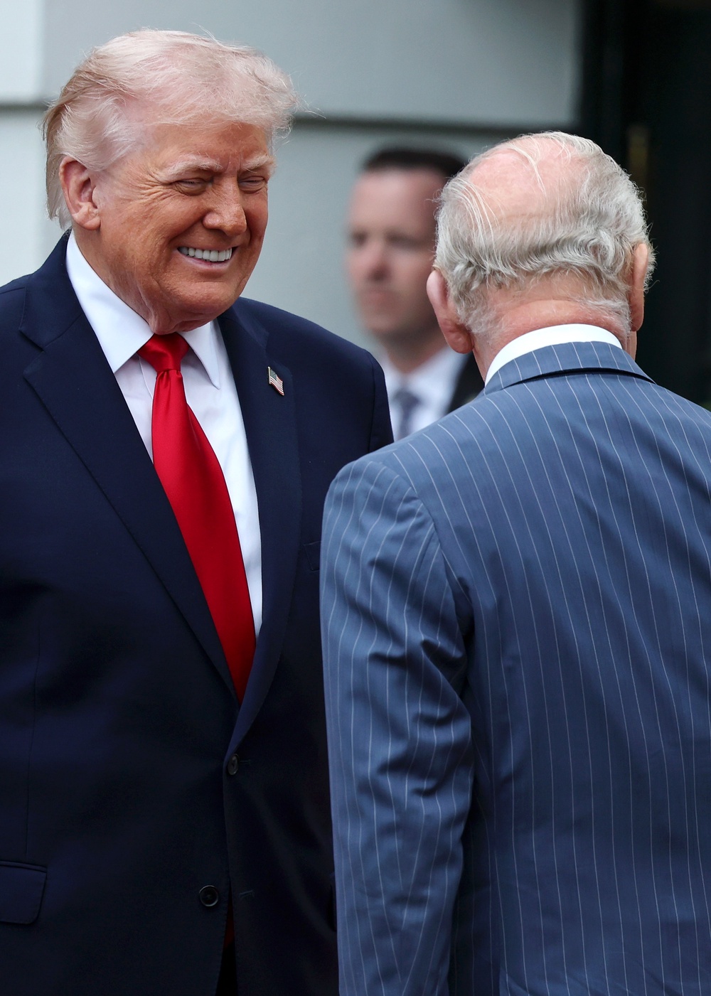Donald Trump smiles at Charles during the White House event (Chris Jackson/PA) (PA Wire)
