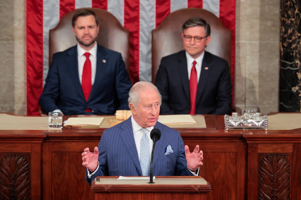 King Charles III began his speech by denouncing acts of violence (Getty)