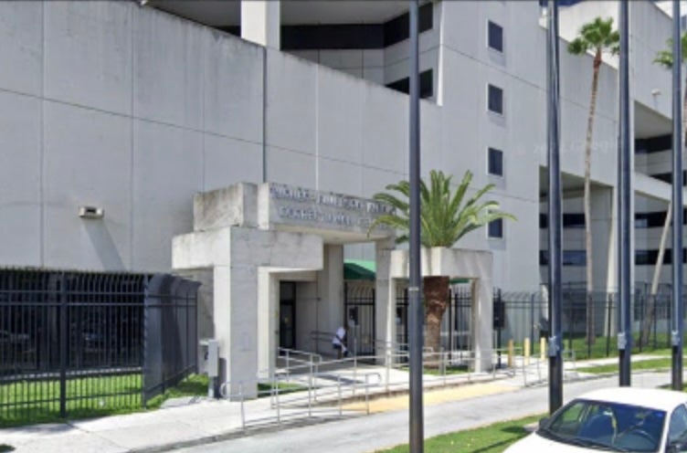 Glore was brought to the Turner Guilford Knight Correctional Center last Friday after Miami police arrested him more than a month after the alleged fight (Google Earth)