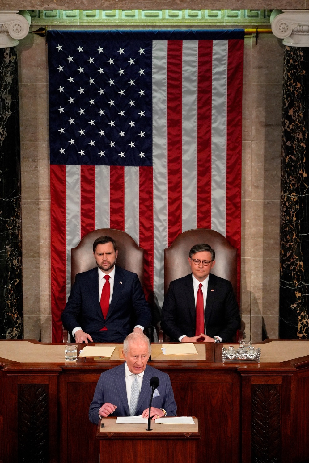 King Charles drew applause and a standing ovation after discussing checks and balances (AP)
