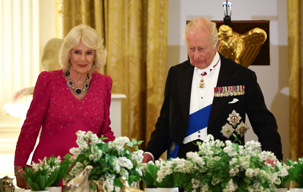 Britain's King Charles III and Queen Camilla attend a State Dinner in the East Room of the White House (AFP/Getty)
