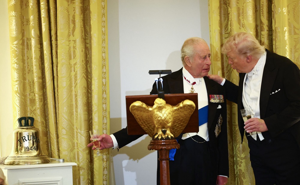 King Charles gifted President Donald Trump a bell from the HMS Trump (AFP via Getty Images)