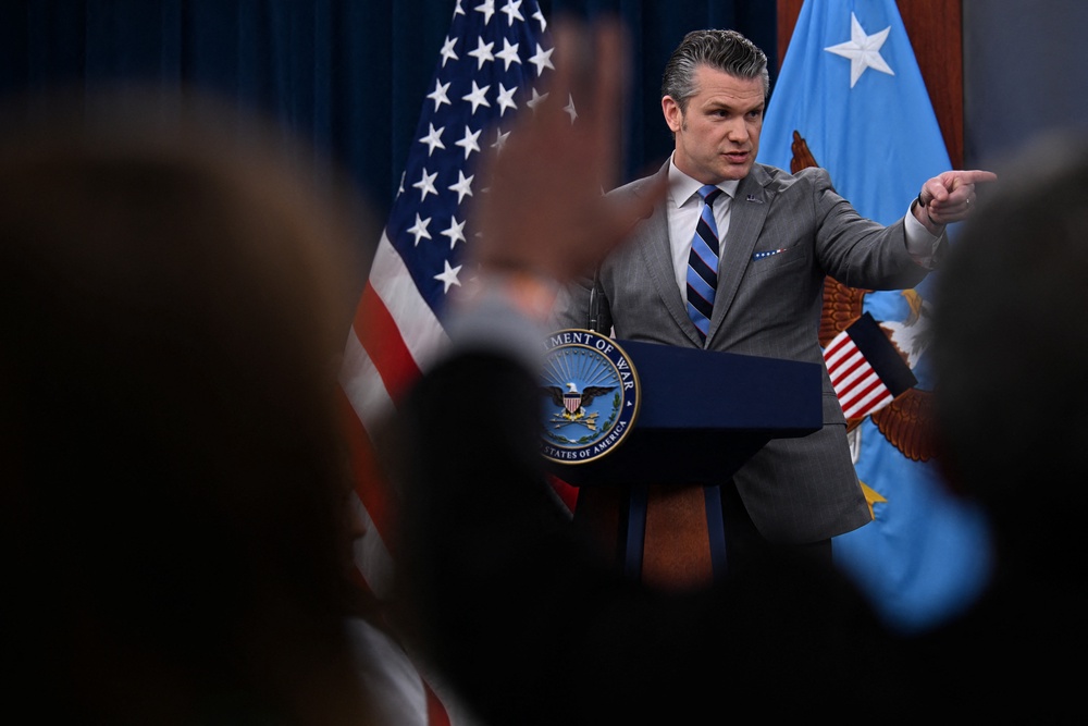 The Pentagon chief has held multiple press briefings since the start of the war (AFP/Getty)