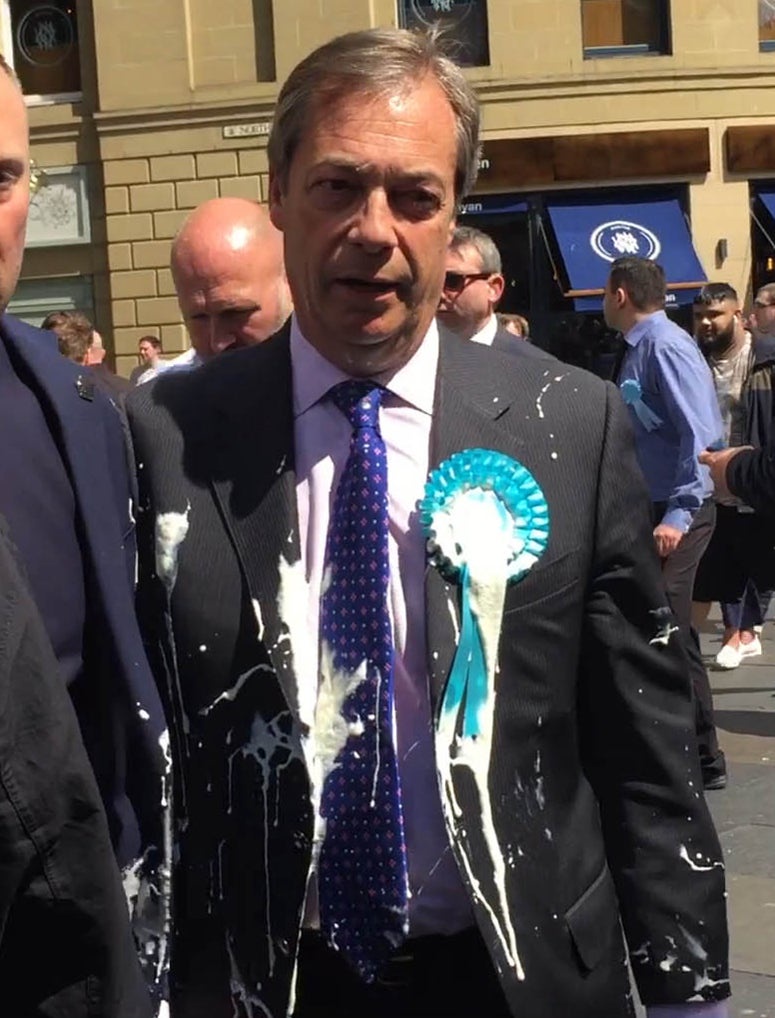 The Reform leader is regularly heckled while out in public, and famously had a milkshake thrown on him while campaigning ahead of the general election in 2024 (PA)