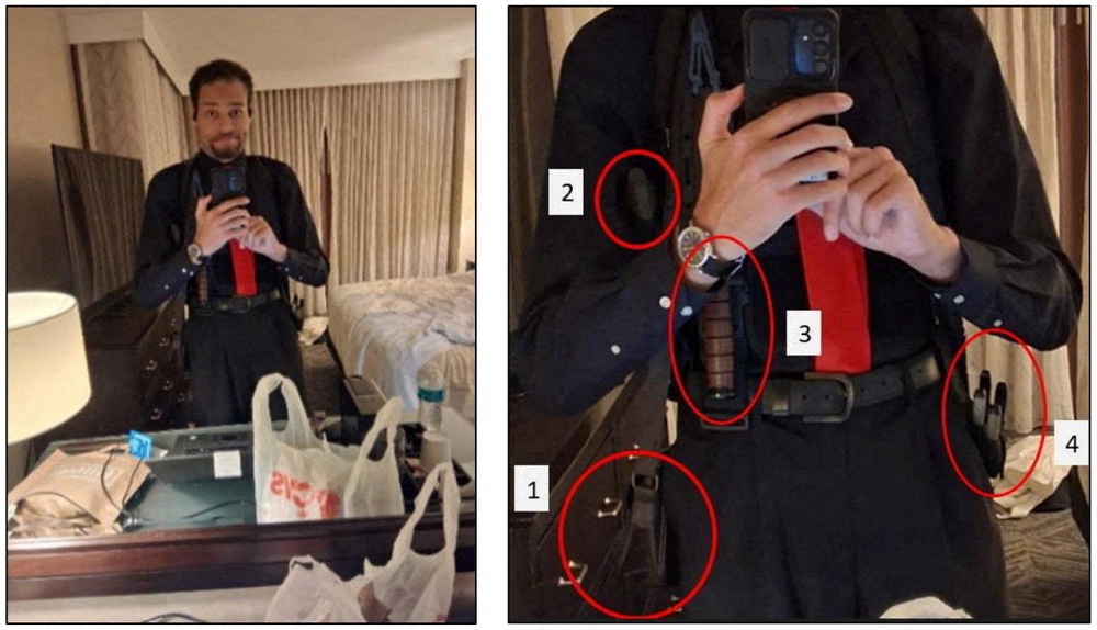 Cole Tomas Allen, the suspect in the shooting at the annual White House Correspondents' Association dinner, was armed with a shotgun and semiautomatic pistol that he brought with him by rail from his home in Torrance, California (Reuters)