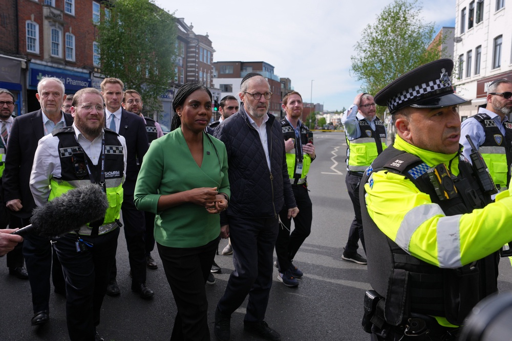 Tory leader Kemi Badenoch has said the rise of antisemitism is a ‘national emergency’ (AP)