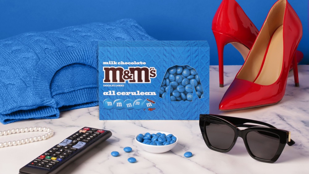 M&M's is releasing an all-cerulean pack to honor 'The Devil Wears Prada 2' (Courtesy of Mars, Inc.)