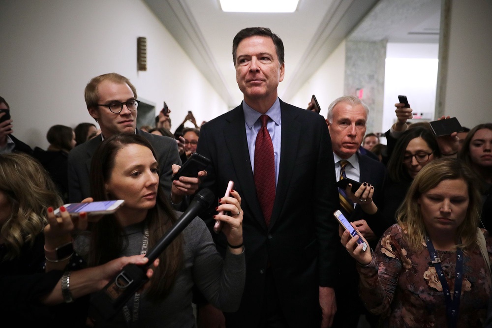 Former FBI director James Comey has been criminally charged over a picture he posted of seashells arranged to read ‘8647’ (Getty Images)