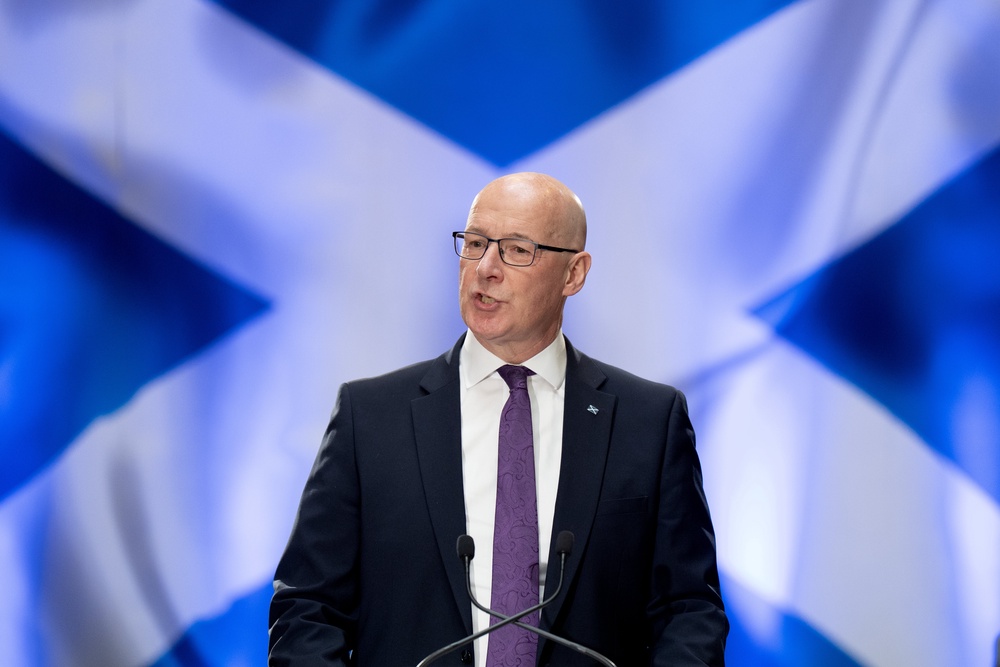 SNP leader John Swinney is targeting an overall majority for his party (Jane Barlow/PA) (PA Wire)