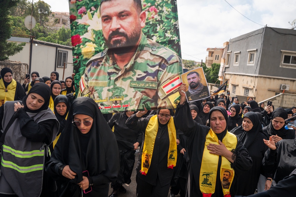 Funeral Held For Hezbollah Fighters Killed In Recent Israeli Strikes (Getty)