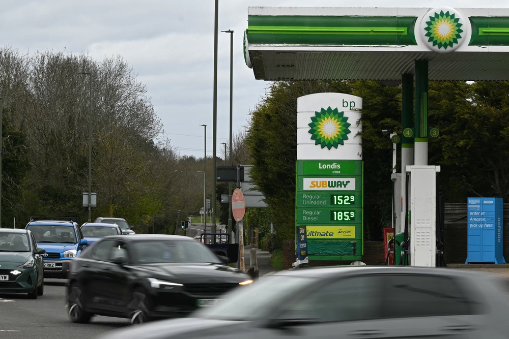 The average price of a litre of petrol and diesel at UK forecourts remains 24p and 47p respectively higher than before the war began (AFP/Getty)