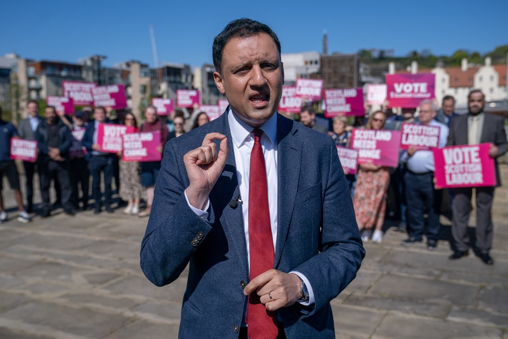 Anas Sarwar campaigned in Edinburgh on Thursday (Jane Barlow/PA) (PA Wire)