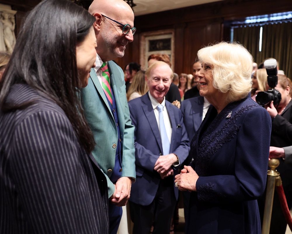 Queen Camilla meeting guests at a reception hosted by The Queen’s Reading Room during a visit to the New York Public Library (Chris Jackson/PA) (PA Wire)