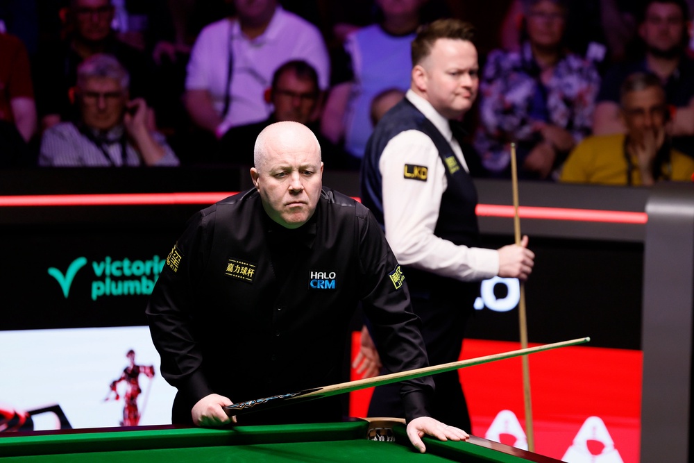 John Higgins and Shaun Murphy are all square in their World Snooker Championship semi-final (PA)