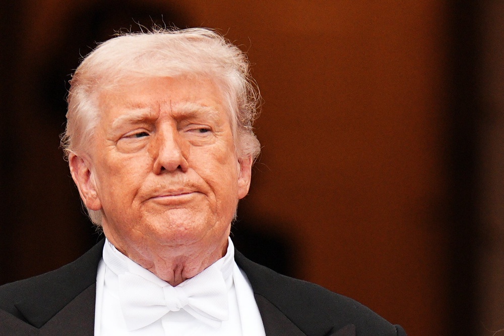 President Donald Trump arrives for the State Dinner at the White House in Washington DC, on day two of the state visit to the US (Aaron Chown/PA) (PA Wire)