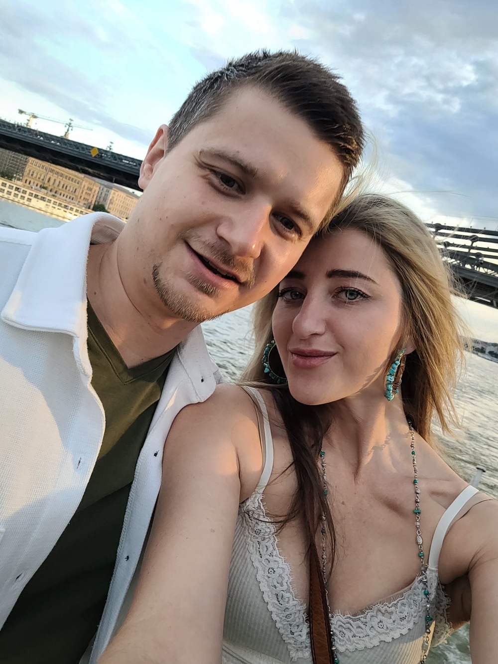 Chris Hurd and his fiancee Katie Plimmer were on a city break in Budapest when they were in a car accident (handout/PA)